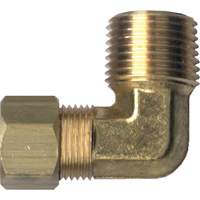 Raccord coud&eacute; 90° de tuyau, Tube x m&acirc;le tuyau, Laiton, 1/8" x 1/8" We Share Industrial Supply