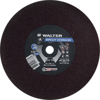 Meule &agrave; tronçonner Ripcut II pour la coupe de l'acier inoxydable sur scies fixes, 14" x 1/8", Arbre de 1", Type 1, Oxyde d'aluminium, 4400 Tr/min We Share Industrial Supply