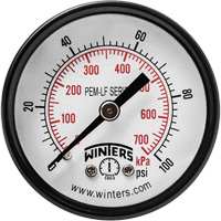 Manom&egrave;tre &eacute;conomique,  2", 0 - 100 psi, Fixation arri&egrave;re, Analogique We Share Industrial Supply