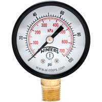 Manom&egrave;tre &eacute;conomique,  2", 0 - 100 psi, Fixation inf&eacute;rieure, Analogique We Share Industrial Supply