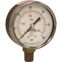 Manom&egrave;tre &eacute;conomique,  2-1/2", 0 - 60 psi, Fixation inf&eacute;rieure, Analogique We Share Industrial Supply