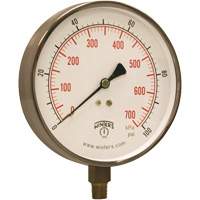 Manom&egrave;tre pour entrepreneur,  4-1/2", 0 - 100 psi, Fixation inf&eacute;rieure, Analogique We Share Industrial Supply